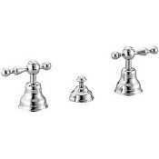 Cisal Arcana America Смеситель для биде на 3 отверстия, без излива, с донным клапаном, цвет: chrome AA00121021