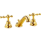 Cisal Arcana America Смеситель для раковины, с донным клапаном, длина излива 13,7 см, цвет: 24k gold AA00102024