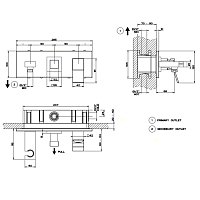 Gessi Rettangolo K Смеситель для ванны встраиваемый 2 потребителя,лейка, внешняя часть, цвет: chrome 53141#031