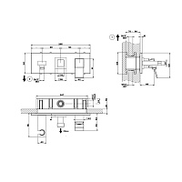 Gessi Rettangolo K Смеситель для ванны встраиваемый, 2 потребителя, лейка, цвет: matte black 53141#299