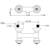 Bongio Radiant Смеситель для душа, цвет золото 02523OR00
