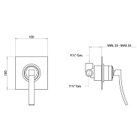 Bongio Riva HT Встраиваемый смеситель для душа, цвет хром 58524CR00