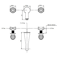 Bongio Rivoli Смеситель встраиваемый для раковины, цвет хром/Blu Reale 05538CR08