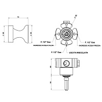 Bongio Soffi Встраиваемый прогрессивный смеситель, цвет белый/хром 60514CR44