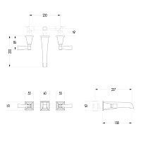Devon&Devon Vip Time Смеситель для раковины настенный, цвет хром 2VPTIME233MCR