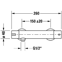 Duravit B.2 Смеситель для душа настенный, термостатический, цвет хром B24220000010