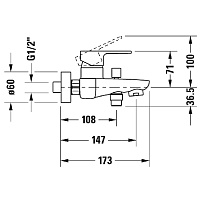 Duravit B.3 Смеситель для ванны настенный, цвет: хром B35230000010