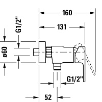Duravit B.3 Смеситель для душа настенный, цвет хром B34230000010