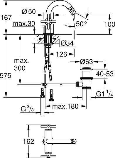 Grohe Atrio New Смеситель для биде вентильный, без донного клапана, цвет: хром 24027003