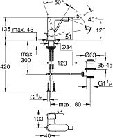 Grohe Plus Смеситель для биде, без донного клапана, цвет: хром 33241003