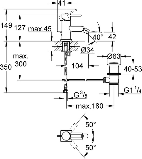 Grohe Allure Смеситель для биде, без донного клапана, цвет: хром 32147000