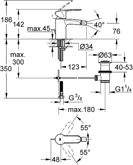 Grohe Eurostyle Cosmopolitan Смеситель для биде, без донного клапана, цвет: хром 33565002