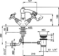 Смеситель Nicolazzi Classica Lusso  для биде 1434BZ18