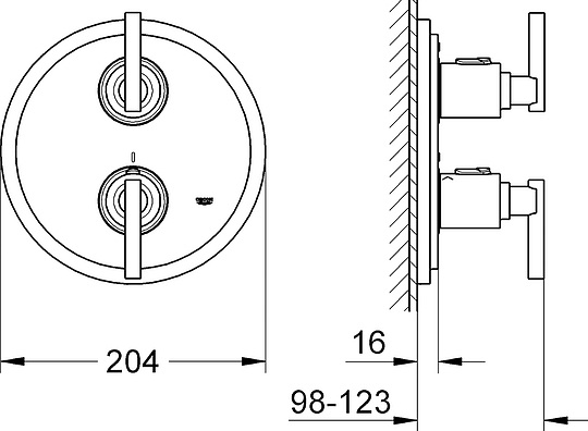 Grohe Atrio Термостатический смеситель для душа, цвет: хром 19399000