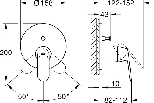 Grohe Cosmopolitan Смеситель для душа, встраиваемый, цвет: хром 24045000