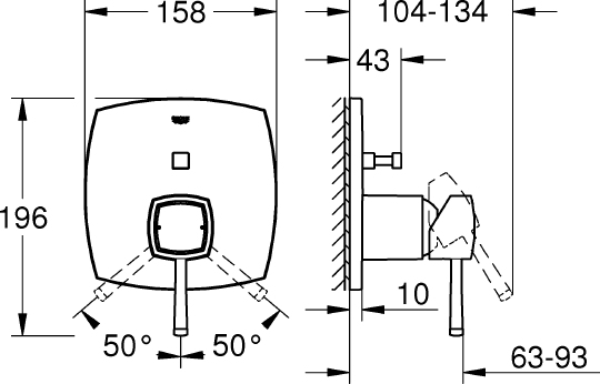 Grohe Grandera Смеситель для душа, встраиваемый, цвет: хром 24068000