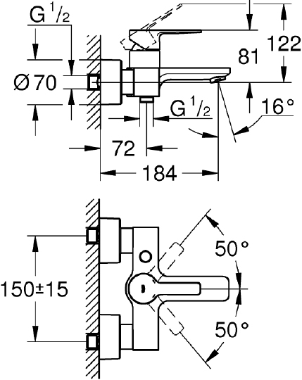 Grohe Lineare New Смеситель для ванны, накладной, цвет: хром 33849001