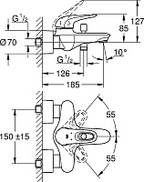 Grohe Eurostyle New Смеситель для ванны, накладной, цвет: хром 33591003