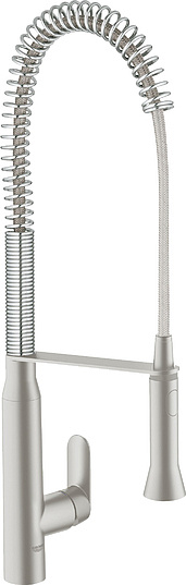 Grohe K7 Смеситель для кухни, с гибким и вытяжным изливом, цвет: суперсталь 32950DC0