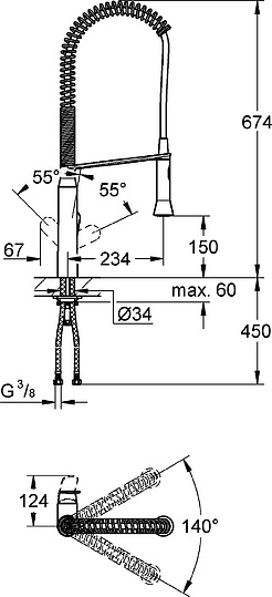 Grohe K7 Смеситель для кухни, с гибким и вытяжным изливом, цвет: суперсталь 32950DC0
