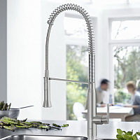 Grohe K7 Смеситель для кухни, с гибким и вытяжным изливом, цвет: суперсталь 32950DC0