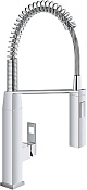 Grohe Eurocube Смеситель для кухни, с гибким и выдвижным изливом, цвет: хром 31395000