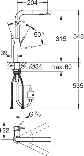 Grohe Essence New Смеситель для кухни, цвет: теплый закат, матовый 30270DL0