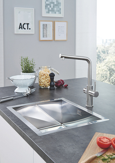 Grohe Red II Duo Смеситель для кухни, с водонагревателем, цвет: суперсталь 30325DC1