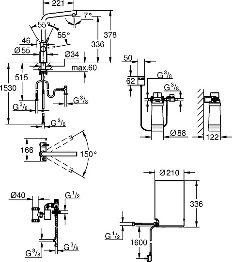 Grohe Red II Duo Смеситель для кухни, с водонагревателем, цвет: суперсталь 30327DC1
