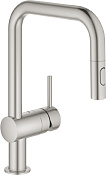 Grohe Minta Смеситель для кухни, с выдвижным изливом, цвет: суперсталь 32322DC2