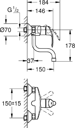 Grohe Eurosmart New Смеситель для кухни, накладной, цвет: хром 31509002