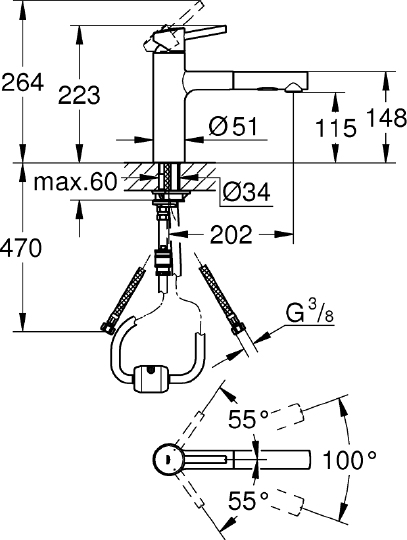 Grohe Concetto Смеситель для кухни, цвет: хром 30273001