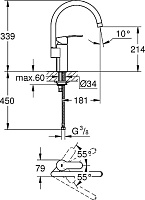 Grohe Eurostyle Cosmopolitan Смеситель для кухни, цвет: хром 30221002