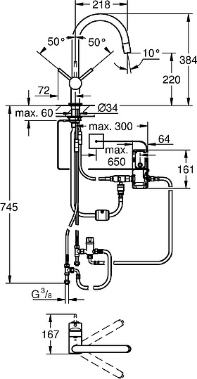 Grohe Minta Touch Смеситель для кухни, цвет: хром 31358001