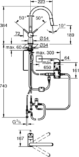 Grohe Minta Touch Смеситель для кухни/сенсорный, цвет: суперсталь 31358DC2