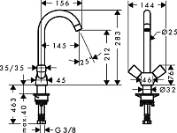 Hansgrohe Logis Смеситель для кухонной мойки с двумя рукоятками, цвет: хром 71280000