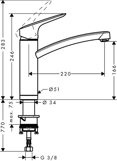 Hansgrohe Logis Смеситель для кухонной мойки, цвет: хром 71833000