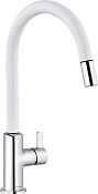Kludi Bingo Star XS Смеситель для кухни с выдвиж. изл., высота излива 22 см,цвет: хром/белый матовый 468519378