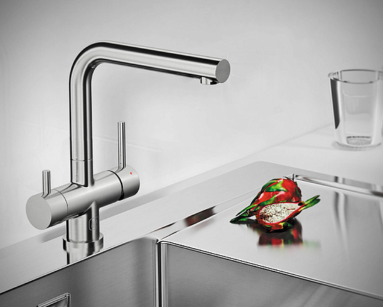Omoikiri Takamatsu-BN Смеситель для кухни с возм. подключить фильтр, цвет: нержавеющая сталь 4994085