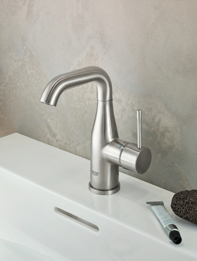 Grohe Essence New Смеситель для раковины высокий, с д/к, высота излива 16 см, цвет: матовый никель 23462EN1