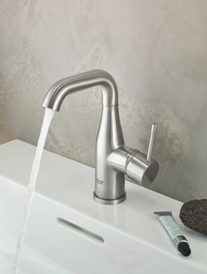 Grohe Essence New Смеситель для раковины высокий, с д/к, высота излива 16 см, цвет: суперсталь 23462DC1