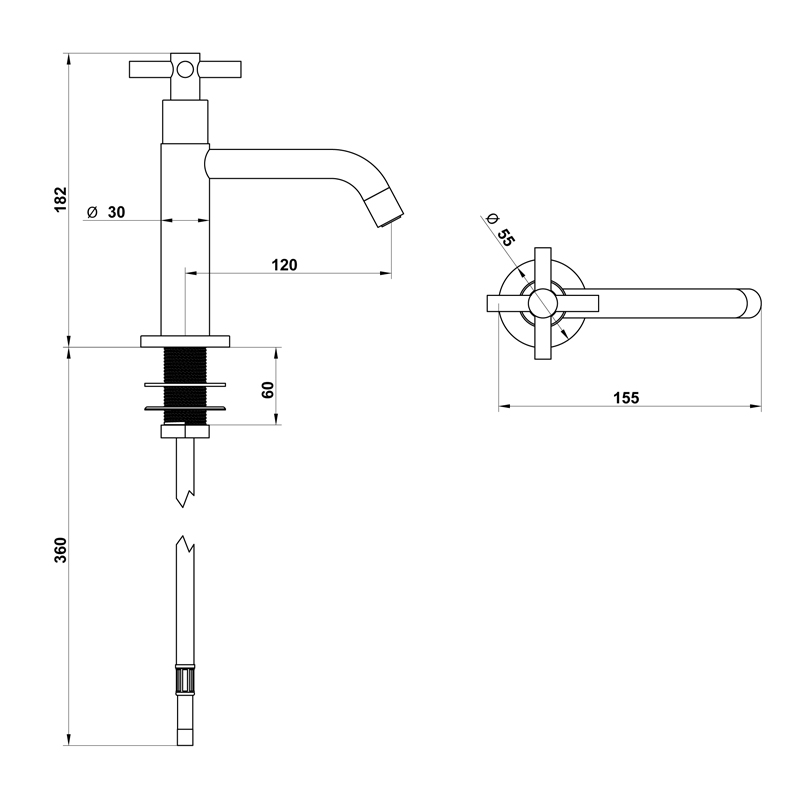 Bongio T Cross Смеситель для питьевой воды, цвет хром 30499CR00