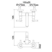 Bongio T Lever Смеситель для ванны, цвет хром 31536CR0D