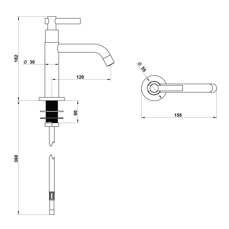 Bongio T Lever Смеситель для питьевой воды, цвет хром 31499CR00