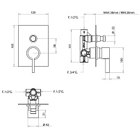 Bongio Tmix15 Встраиваемый смеситель для душа, цвет хром 08529CRPR
