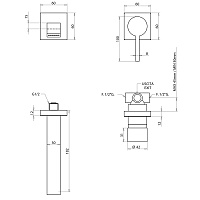 Bongio Tmix15 Встраиваемый смеситель для раковины, цвет хром 08538CRPR