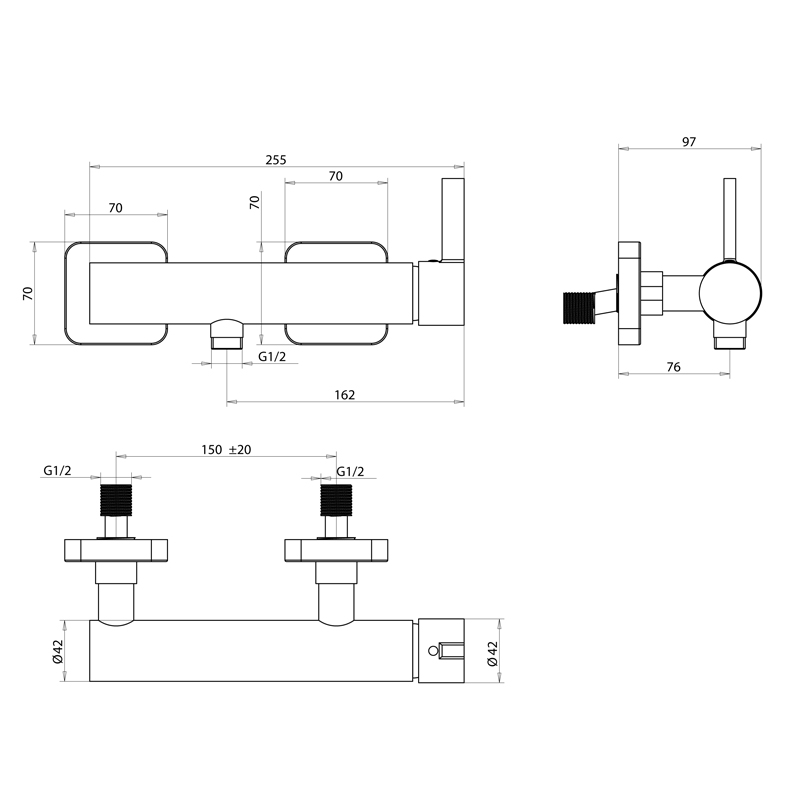 Bongio Tmix15 Смеситель для душа, цвет хром 08523CRPR