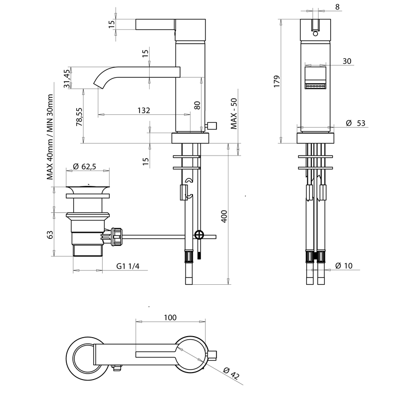Bongio Tmix15 Смеситель для раковины, цвет хром 08521CRPR