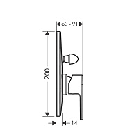 Hansgrohe Vernis Shape Смеситель для ванны встраиваемый на 2 потребителя, цвет: матовый черный 71458670