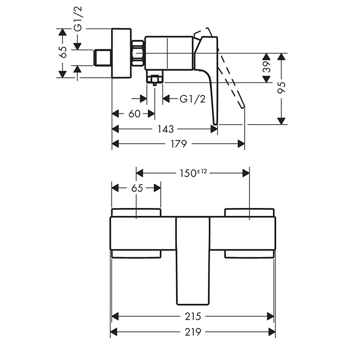 Hansgrohe Metropol Смеситель для душа BM, цвет: матовый белый 32560700